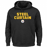 Men's Pittsburgh Steelers Majestic Hot Phrase Pullover Hoodie - Black,baseball caps,new era cap wholesale,wholesale hats